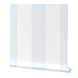 Peel & Stick Wallpaper Swatch - Stripe Pale Blue White Soft Colors Pale Blue Large Classic Custom Removable Wallpaper by Spoonflower
