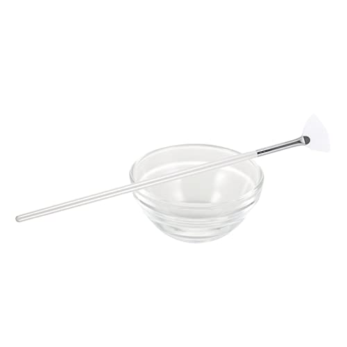 IWOWHERO Facial Mask Brush with Bowl Bristle Beauty Tool for Diy Skincare Comfortable Grip for Mask Application for Facial Treatments and Essence Oil Use