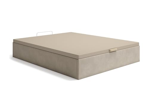 Vente-unique-Somier Ba?l 140 x 190 cm Ò Tejido Beige Ò CENOVAS de YSMEO