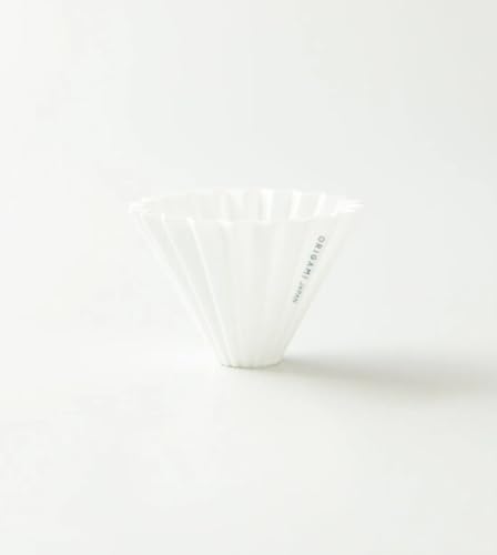 Image of Origami Ceramic Small Coffee Dripper from Japan, for 1-2 Cups, Pour Over Coffee Maker for Manual Brewing, Cone Shaped Dripper, Durable & Heat-Retaining, Home, Cafe, Barista Accessory (White, Small)