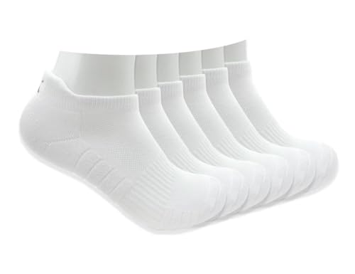 kmaleossy 6 Pairs Ankle Cotton Low Cut Cushioned Performance Breathable Athletic Sports Running Socks for men women