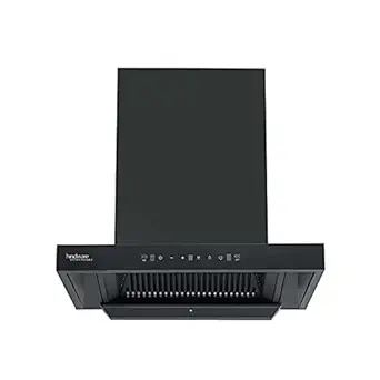 Hindware Atlanta 60 cm 1350 m3/hr Filterless Auto-Clean Kitchen Chimney With MaxX Silence Technology, Motion Sensor (32% Less Noise, Touch Control, Black)