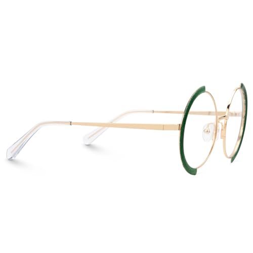 Image of Zeelool Vintage Metal Round Eyeglasses Frame for Women with Non-prescription Clear Lens ZJGM351423