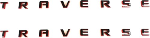 Image of 3Pcs New Traverse Front Door Liftgate Rear 3D Badge Nameplate Logo Emblem Exterior Sticker Decal Kit Replacement for Traverse 84950540 (Redline)