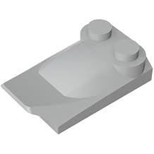 Gobricks 47456 Ornaments 2x3 Arc Brick With Tail, Light Bluish Gray, 10 pcs