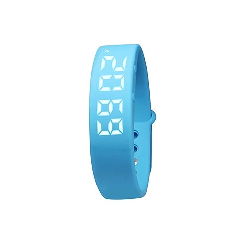 WOONEKY Bracciale Smart Multifunzionale Blu con Contapassi Monitoraggio Sonno e Allarme Vibrazione Display LED e Misurazione Temperatura USB Ricaricabile
