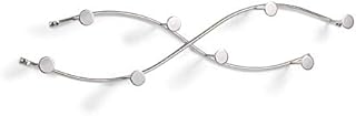 Spectrum Diversified Sweep Wall-Mount, 8-Hook Double Entryway, Closet Bathroom & Kitchen Storage, Home Decor Hat & Coat Rack for Organization, Chrome