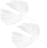 2 x Engelsflügel-Kuchenaufsatz, Hochzeit, Engel, Feder, Cupcake-Einsätze, Picks für Geburtstag, Babyparty, Jahrestag, Party, Gastgeschenke, weiß, modisch