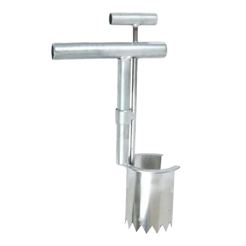 Strumenti per piantare bulbi, fioriera per bulbi di fiori, 30 x 38 cm, in acciaio inossidabile, copertura per terreno vegetale, trapiantatore da giardino resistente per giardinaggio primaverile