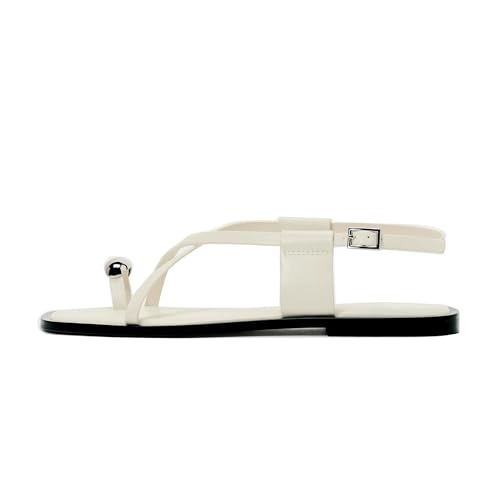 Moyilishan Black Strappy Flat Sandal for Women Comfortable Open Square