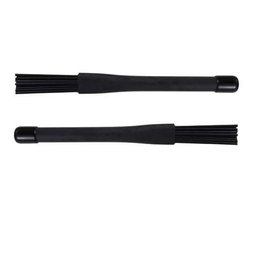 Parliky 1pair Retractable Nylon Drum Brushes and Flexible Drum Accessories for Jazz and Other Music Styles for Beginners and Professionals Black