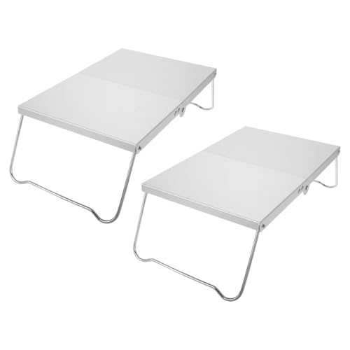 Table de camping pliante portable lot de 2 mini tables aluminium pour voyage