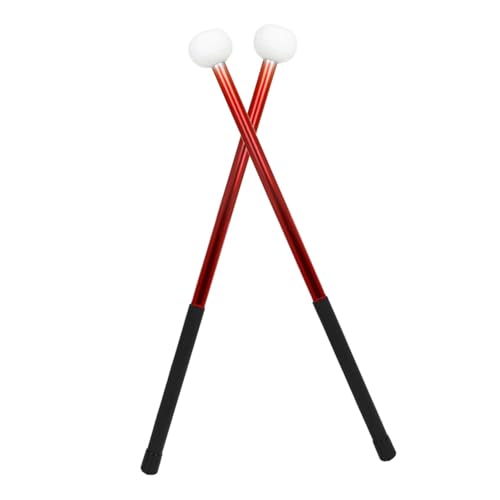 Baquetas para batería BESPORTBLE Natural de aleación de aluminio con punta de fieltro, para principiantes y práctica, color rojo