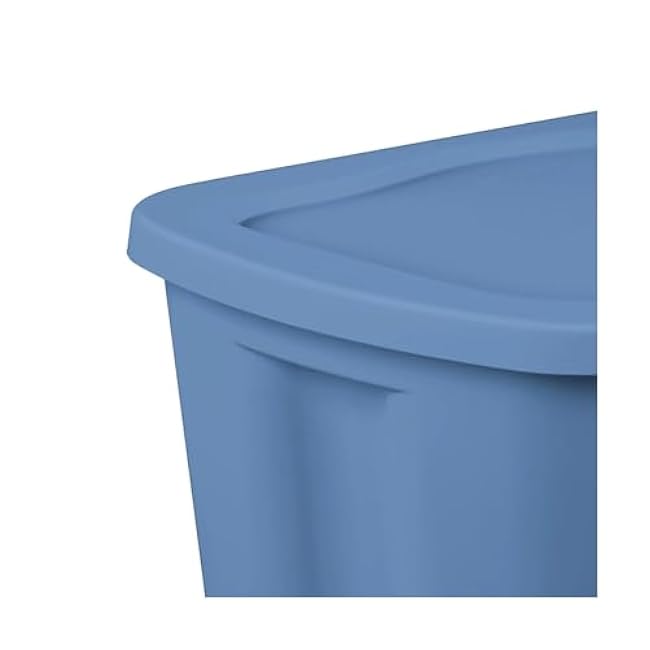 Large Storage Bin, 18 Gallon Plastic Storage Container with Snap-On Lid, Blue Moonlight Household Storage Box 8 Pack