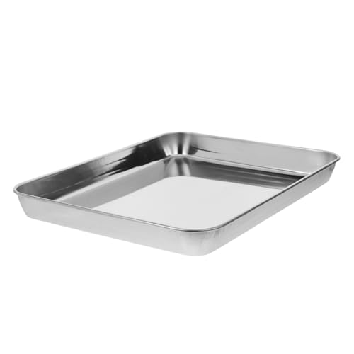 SOLUSTRE Medical Tray Stainless Steel Dent Instrument Tray Organizer Holder Sterilizations Plate Tray for Lab Dent Tattoo Piercing Baking