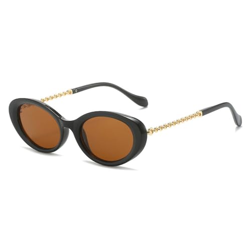 Lunettes de soleil ovales vintage pour briller en terrasse avec leur chaîne chic