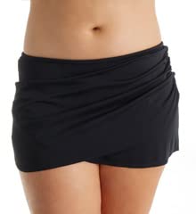 Elomi Plus Size Essentials Wrap Skirted Bikini Bottom, 22, Black #TOP2