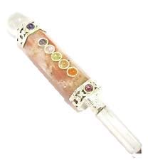 Jet International Sunstone Mini Chakra Stick 3-3.5 inch Approx. Pocket Wand Healing Spiritual Divine India A++ Crystal Therapy Geometry Image is JUST A Reference