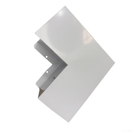 Zoegneer 90- Grad- Flachmetall- Winkelleitungsabdeckung für kanallose Mini- Split- AC für Wärmepumpe, 24 Gauge, Stahl, 10, 2 cm, schwarzes Zubehör mit Montagezubehör (weiß)