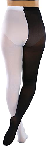 Image of ToBeInStyle Women's Two Toned Vibrant Jester Contrast Opaque Multicolored Tights