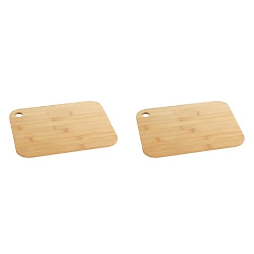 WENKO Tagliere Bambus M - Tagliere da cucina, tagliere con foro d'impugnatura, delicato sui coltelli, Bambù, 28 x 0.8 x 20 cm, Marrone (Confezione da 2)