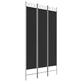 Teenpull Divisorio a 3 Pannelli Nero in Tessuto 120x220 cm pieghevole separa ambiente privacy per camera soggiorno ufficio interno esterno con pannelli oscuranti e design autoportante