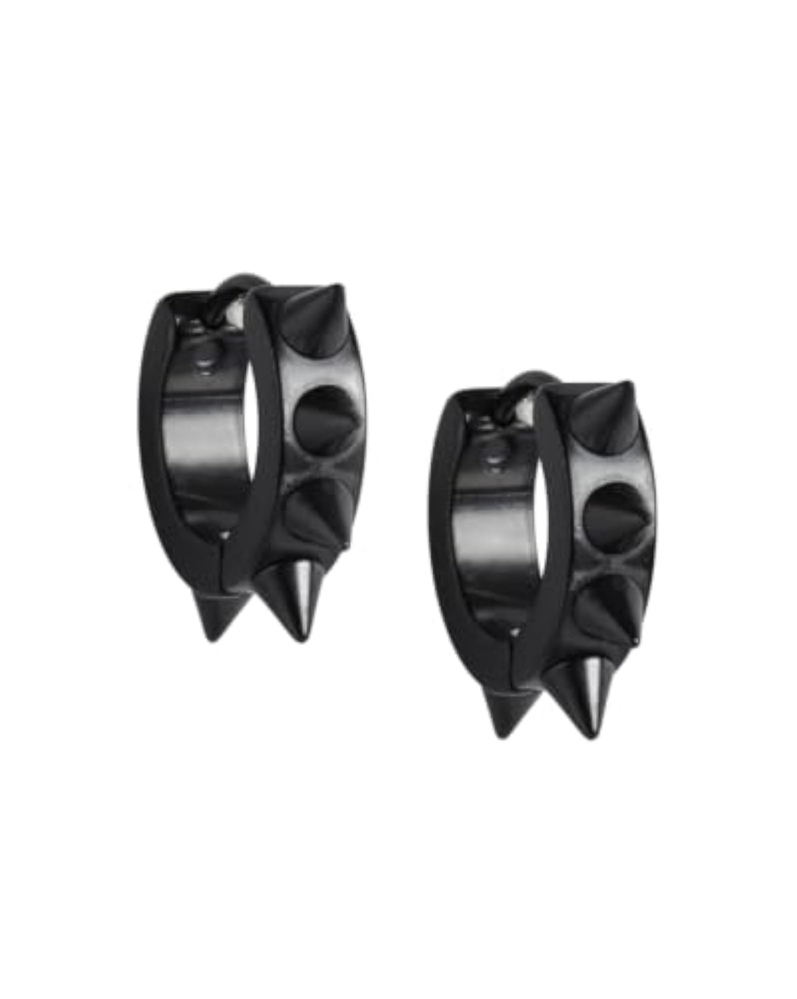 Men's Black Spike Earring, Edgy Design