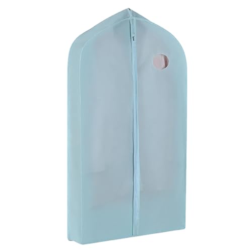 Dress Garment Bag, Garment Bag for Suit Thickened Three-Dimensional with Round Viewing Window, Non-Woven Fabric, Suitable for Coats, Suits, Sweaters(Blue,60x125cm/24x49in)