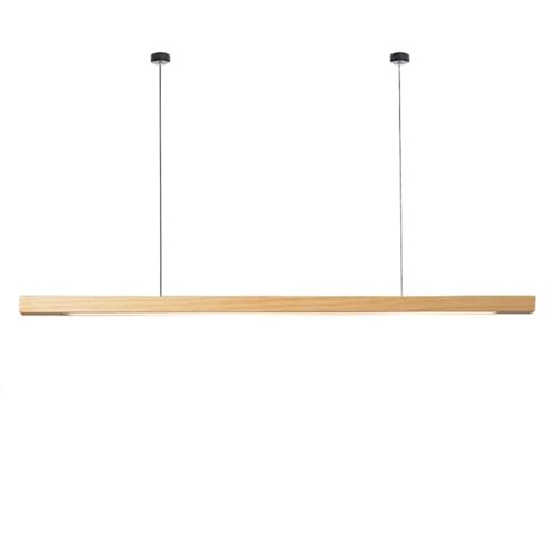 Lampe suspendue pour îlot de cuisine en bois, lustre LED linéaire de 120cm réglable
