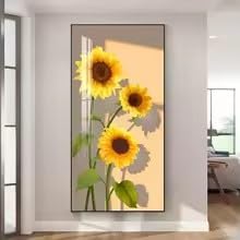 Tournesol blanc et jaune sur toile pour un salon chic et lumineux