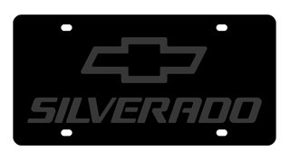 Chevrolet Plaque d'immatriculation Silverado acier noir pour personnaliser votre garage