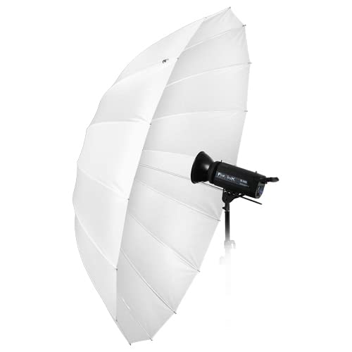 Fotodiox Pro 72in Parabolic Shoot-Through Umbrella - 16-Rib Translucent Photographic Umbrella
