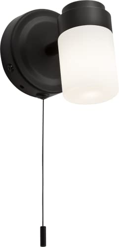 Knightsbridge 230V IP44 G9 Single Spotlight with Frosted Glass, Matt Black