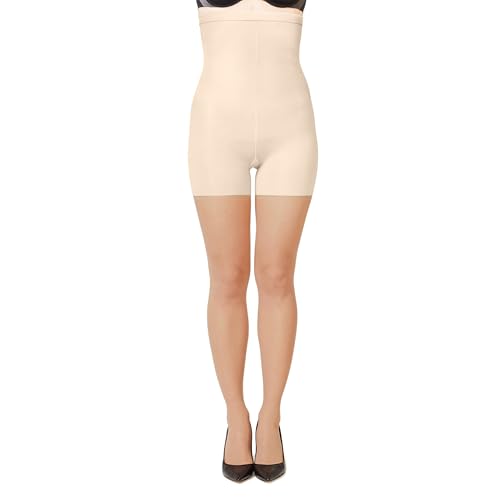 SPANXshape High-Waisted Mid-Thigh Sheers - Comfortable Tummy Control Shapewear - Sheer Pantyhose - No Visible Panty Lines
