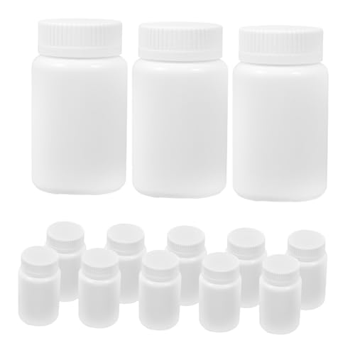 HEATSHAKING 20個 密封性アルミ箔内蓋付き白プラスチック瓶 携帯便利で食品 な高密製 用錠剤や魚油の保管に 家旅行屋外用容器