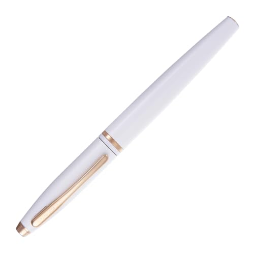 Image of Cross Calais White Lacquer Rollerball Pen with Rose Gold Appointments - Medium Point, Smooth Writing, Presented in a Luxury Gift Box