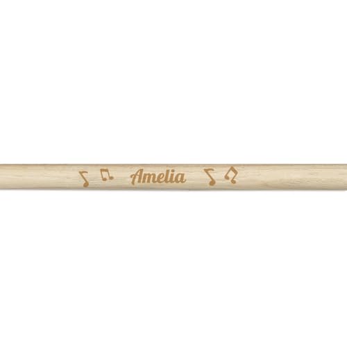 Wanapix | Baquetas Personalizadas con Nombre | Baquetas Bateria Personalizadas | Palillos Tambor | Madera de Nogal | 5A - 1,4ø x 40,5 cm | Músico