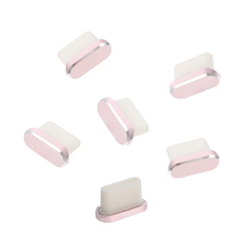 IMIKEYA Tapones Antipolvo para Puerto de Carga Tipo C 6 Unidades Color Rosa Dorado Reutilizables de Plástico y Metal para Teléfono y Tablet Compatibles Puertos USB-C