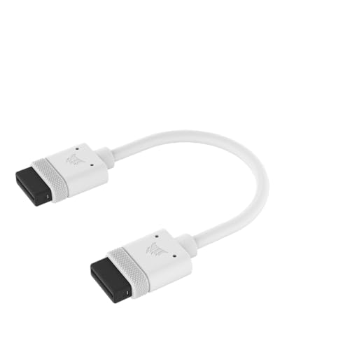 Corsair iCUE LINK Cables - 2x 100mm Straight - White, 5mm - Image 2