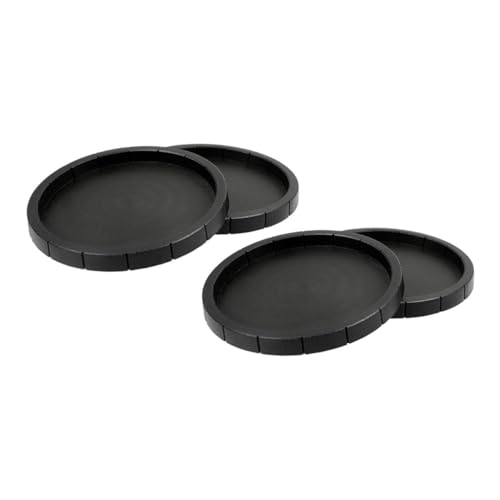 Parliky 4pcs Reptile Feeding Dishes Black Pet Water Bowls Smooth Surface Easy Reptiles