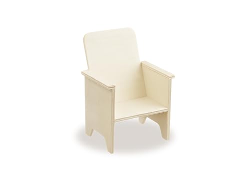 Sillón de madera en miniatura de 5 pulgadas para maquetas y manualidades