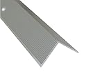 Dalsys Treppenkantenprofil Vinyl, Laminat zum Schrauben Winkelprofil aus Aluminium eloxiert 100cm x 30mm x 30mm Silber