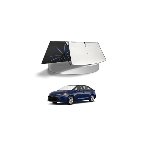 Image of KUST Sun Shade Umbrella for 2019-2026 Toyota Corolla (Saloon) | Custom Fit Windshield Sunshade | Foldable Sunshade with Bendable Handle | Blocks Heat & UV Rays Keep Car Cool Sunshield
