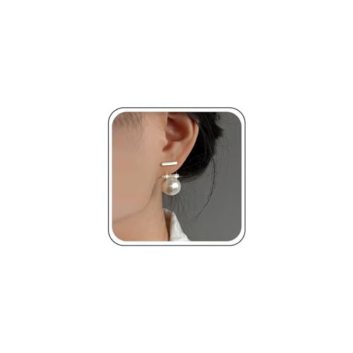 TseenYi Pendientes De Perlas De Oro Pendientes De Diamantes De Imitación De La Barra De Perlas Vintage Pendientes De Perlas Pendientes De Novia Joyas Para Mujeres Y Niñas Regalos