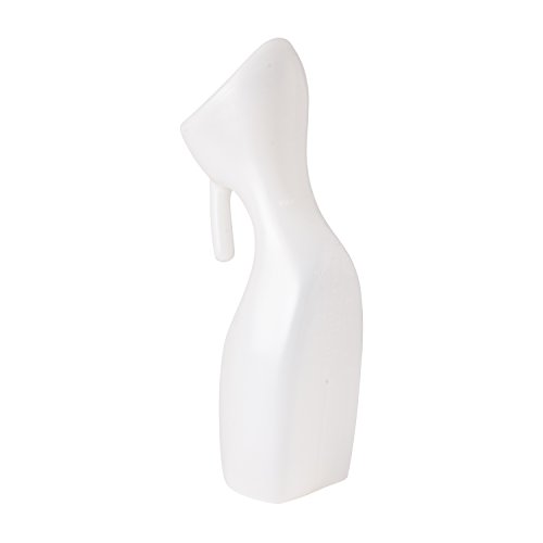 HealthSmart Female Portable Urinal Bottle with Contoured Handle for Incontinence, Lightweight Shatter-Resistant Plastic, 11.5 x 4 inches, 1 Quart Capacity, Clear