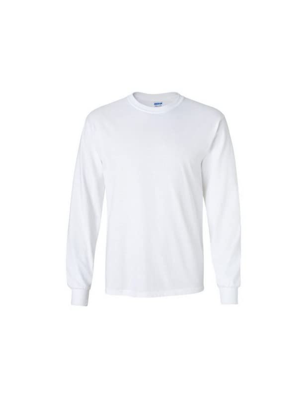 T-shirt manches longues Gildan coton épais de qualité supérieure blanc taille M