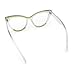 SA106 Womens 2-tone Color Design Horn Rim Cat Eye Clear Lens Fashion Eyeglasses Clear Green Glitter
