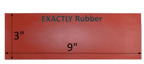 Image of Exactly Rubber - Commercial Grade Silicone Sheet, 60A Durometer Silicone Mat, -80 to 450F Temperature Resistant Rubber Mat, Rubber Sheet with 350% Elongation, Made in The USA, 1 /32 x 3 x 9 inch, Red