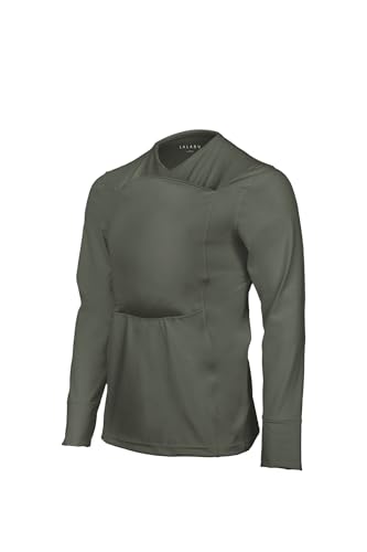 Image of Lalabu Long-Sleeve Dad Shirt - Baby Wraps Carrier for Dad with Hand-Free Patented Pouch - Engineered for Bonding, Safety, & Comfort for Newborns Up to 15 Lbs. - CPSC Compliant