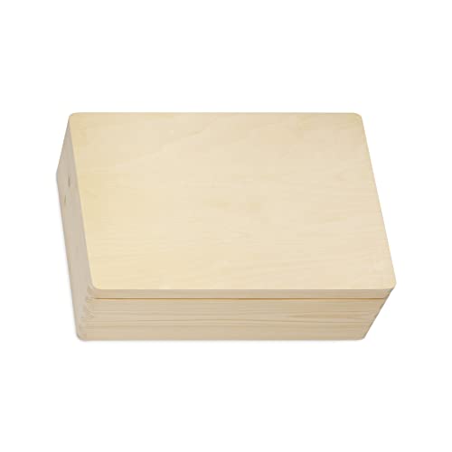 Holzkiste mit Deckel naturbelassen - Skandinavisches Kiefernholz - Aufbewahrungsbox - Bastelkiste - Werkzeugkiste - Erinnerungskiste - Geschenkbox - Erinnerungsbox Baby Cover